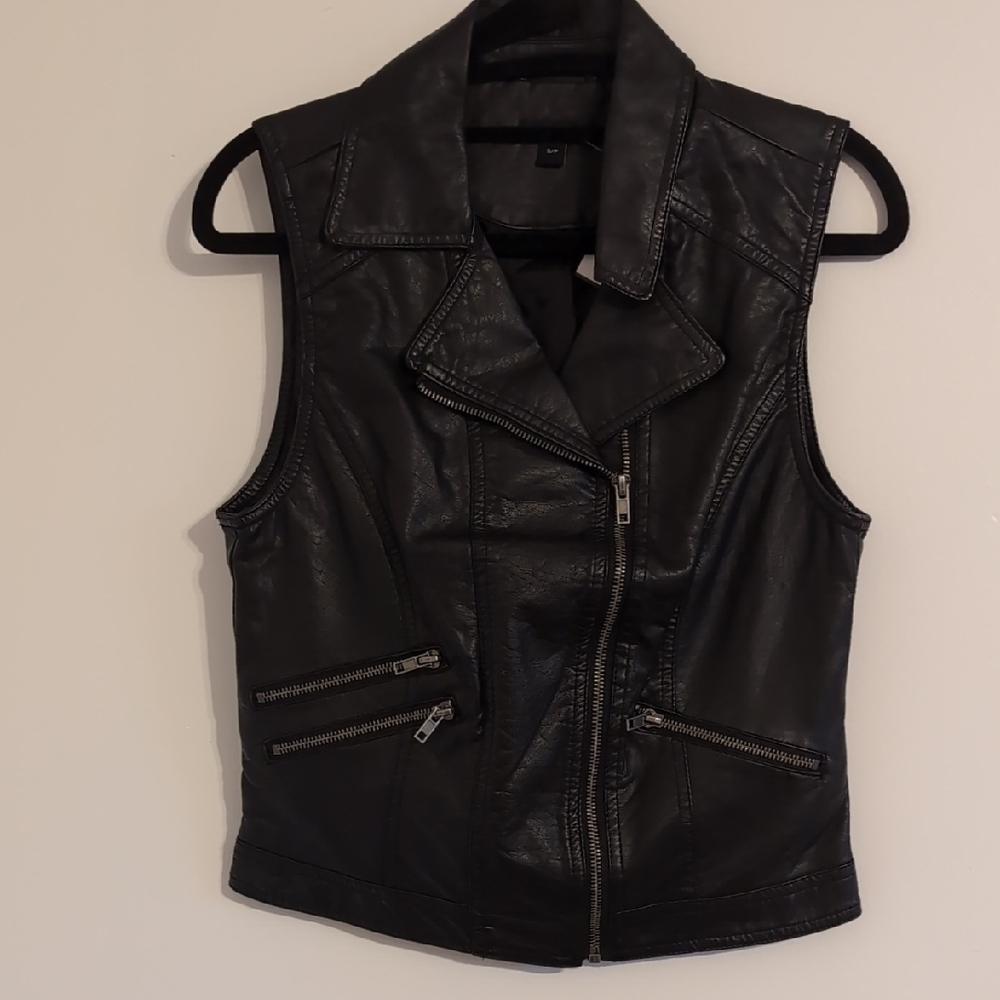 UK2LA Black Moto Vest with Asymmetrical Zipper